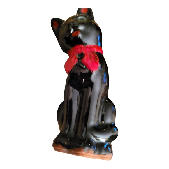 Vintage 1950s Shafford Black Cat Redware Salt & Pepper Shakers *READ* - Picture 9 of 11